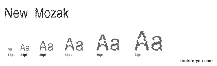sizes of new mozak font, new mozak sizes